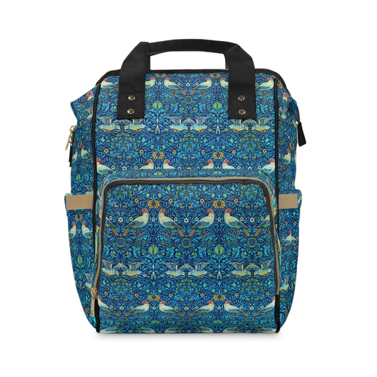 William Morris Blue Birds Multifunctional Changing Backpack