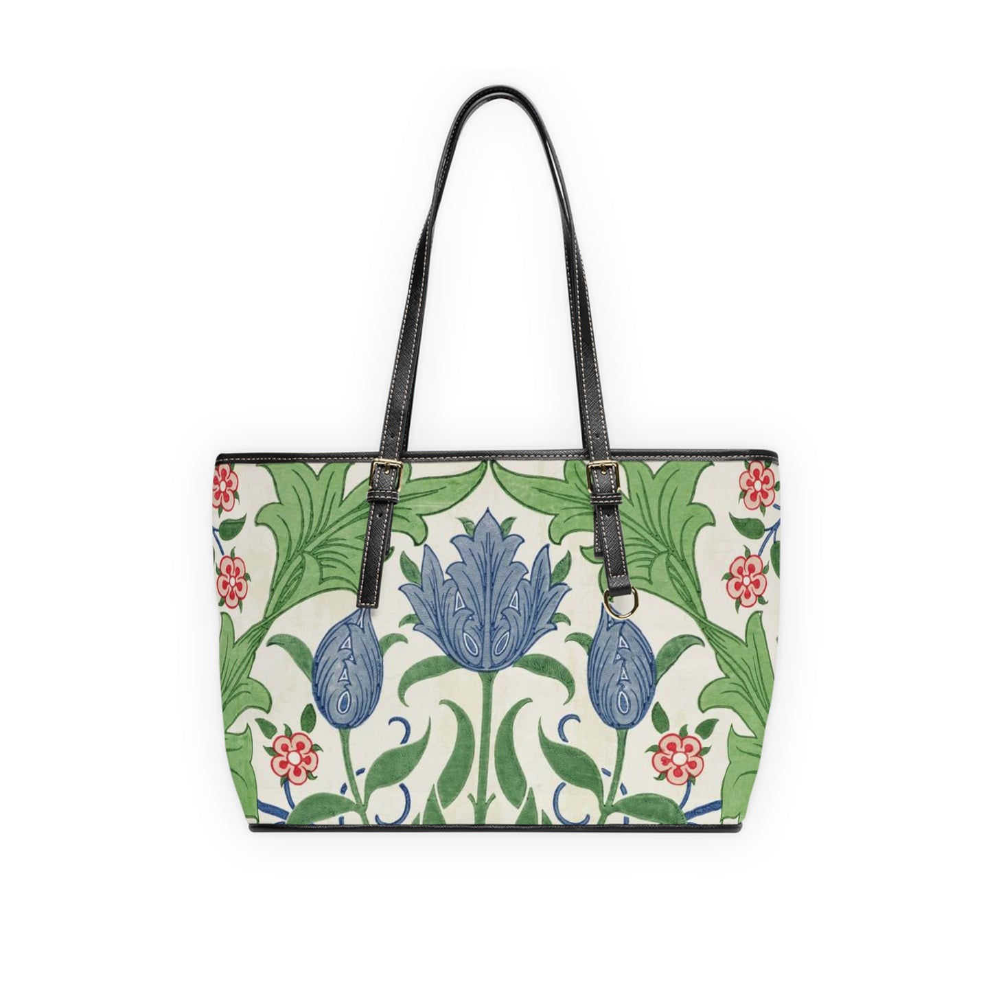 William Morris Blue Flower PU Leather Shoulder Bag