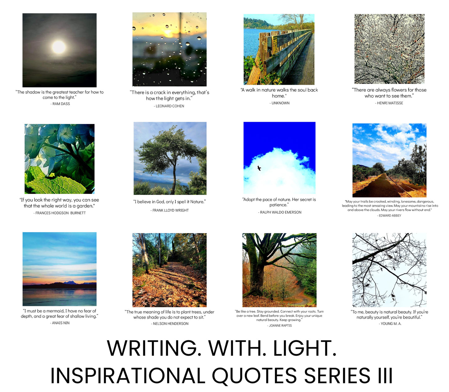 Writing. With. Light. Inspirational Quotes 2025 Wall Calendar Series III (US & CA)