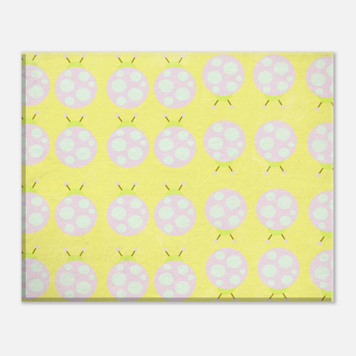 Pastel Ladybug Parade Wrapped Canvas Wall Art Print