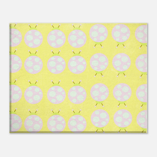 Pastel Ladybug Parade Wrapped Canvas Wall Art Print