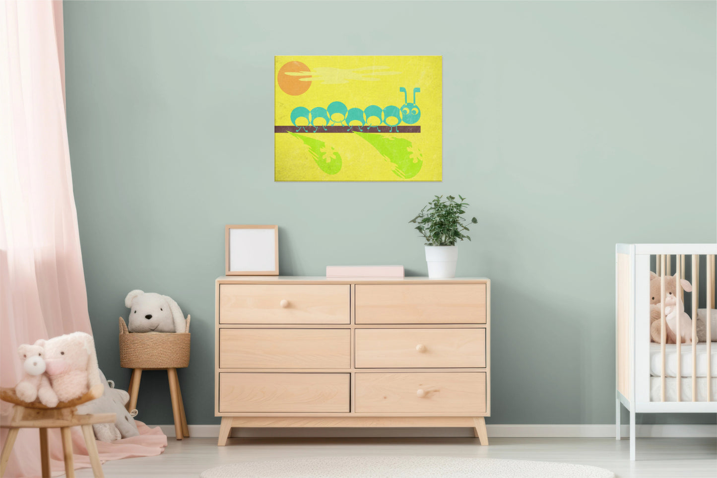 Radiant Caterpillar Wrapped Canvas Wall Art Print