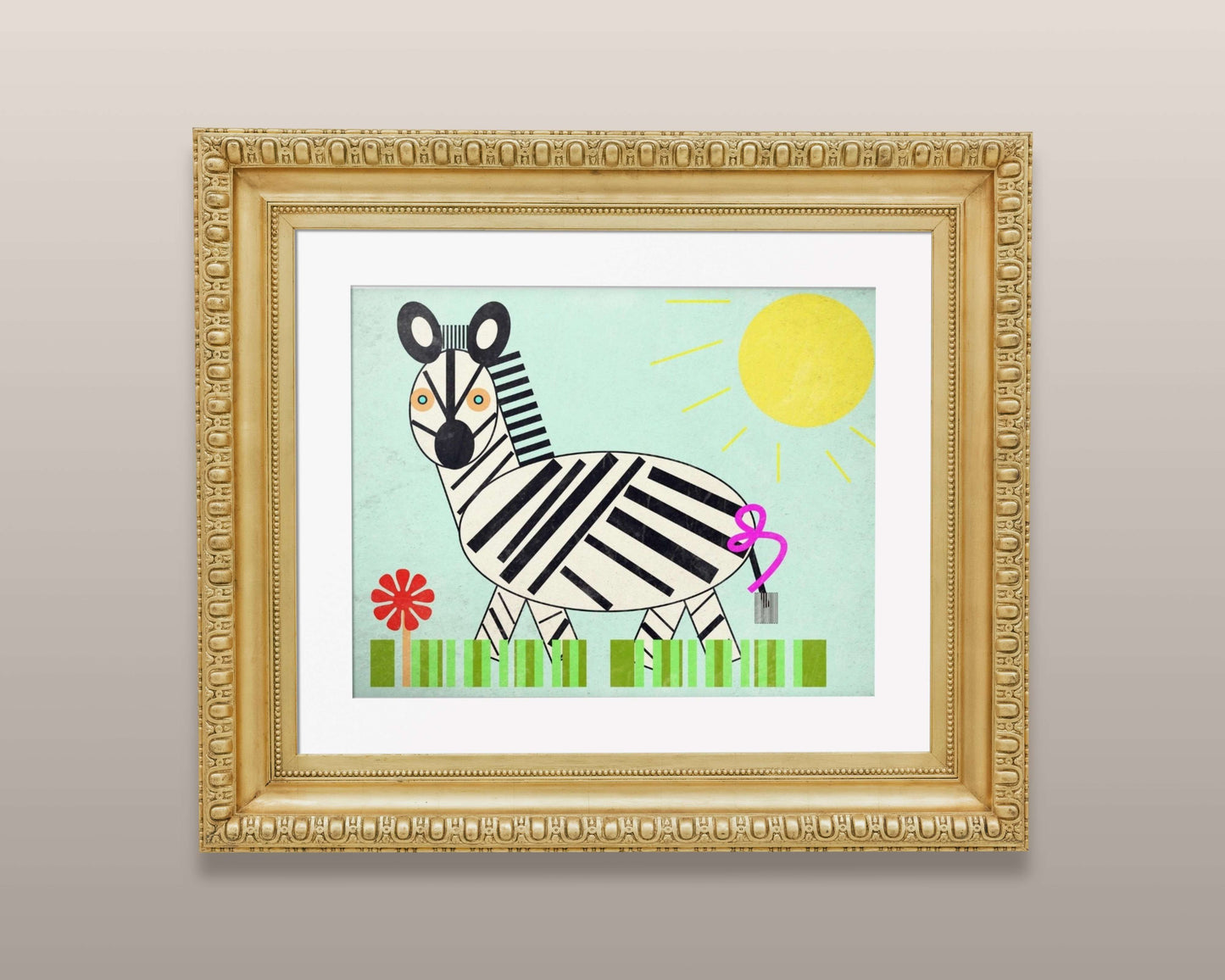 Zebra Semi-Glossy Paper Wall Art Print