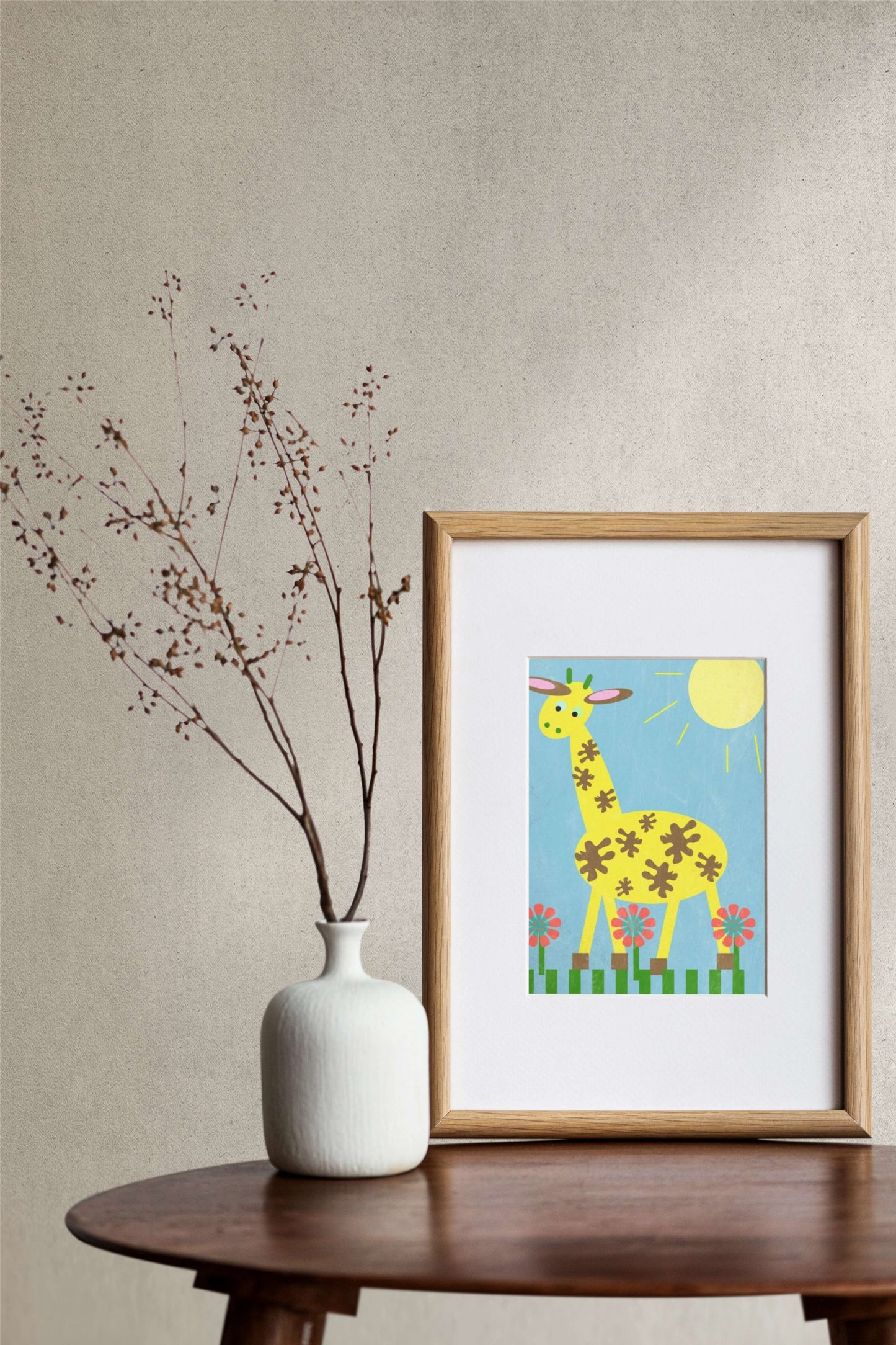 Giraffe Semi-Glossy Paper Wall Art Print