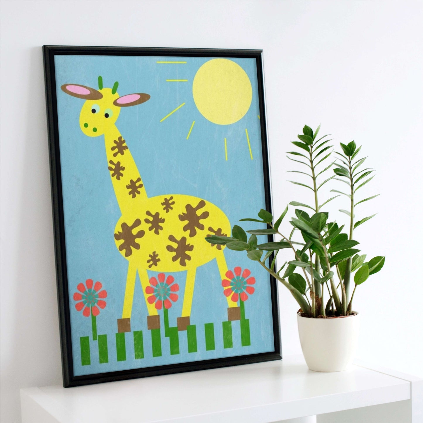 Giraffe Semi-Glossy Paper Wall Art Print