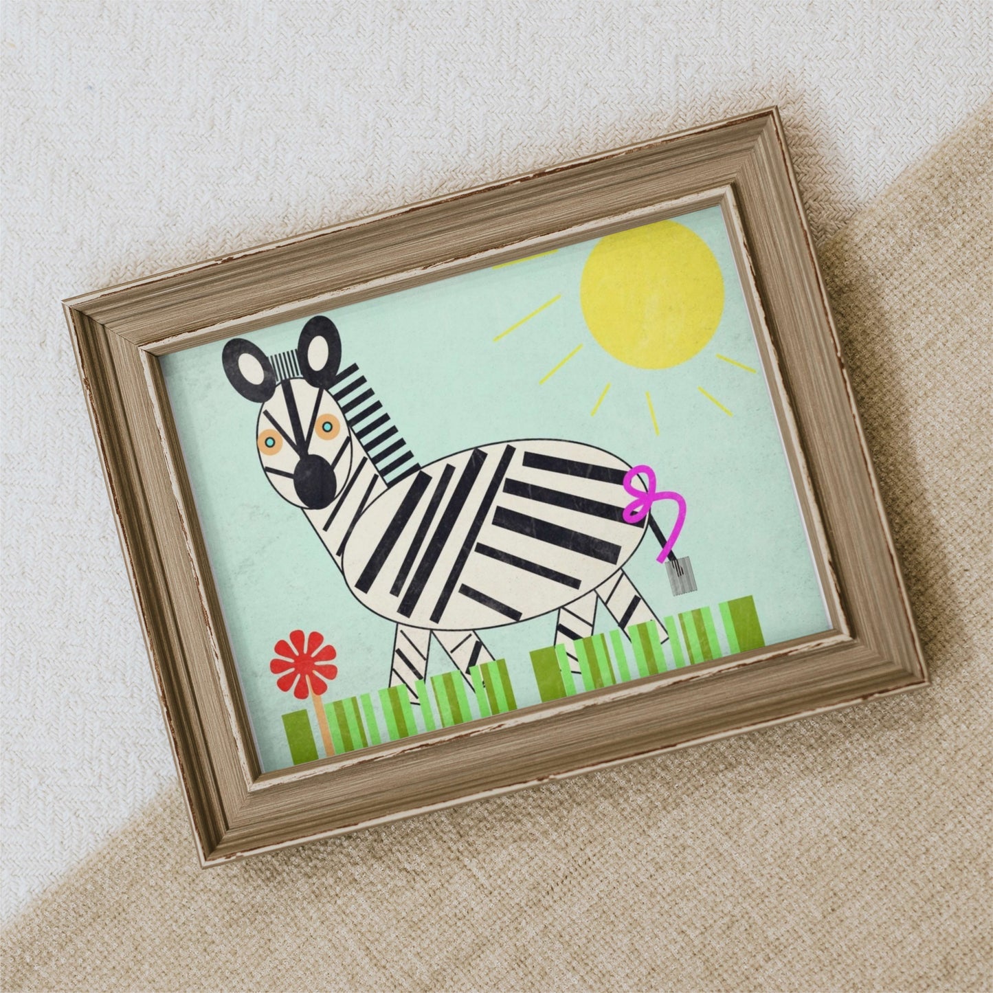 Zebra Semi-Glossy Paper Wall Art Print