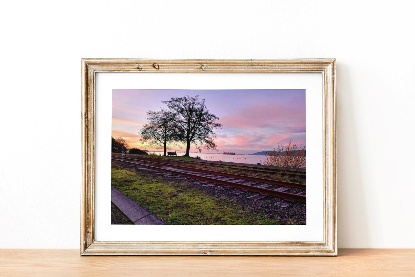 Purple Dusk on the Columbia Museum-Quality Wall Art Print