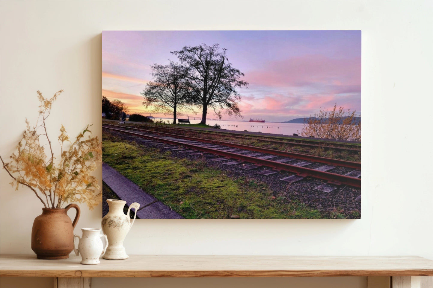 Purple Dusk on the Columbia Museum-Quality Wall Art Print