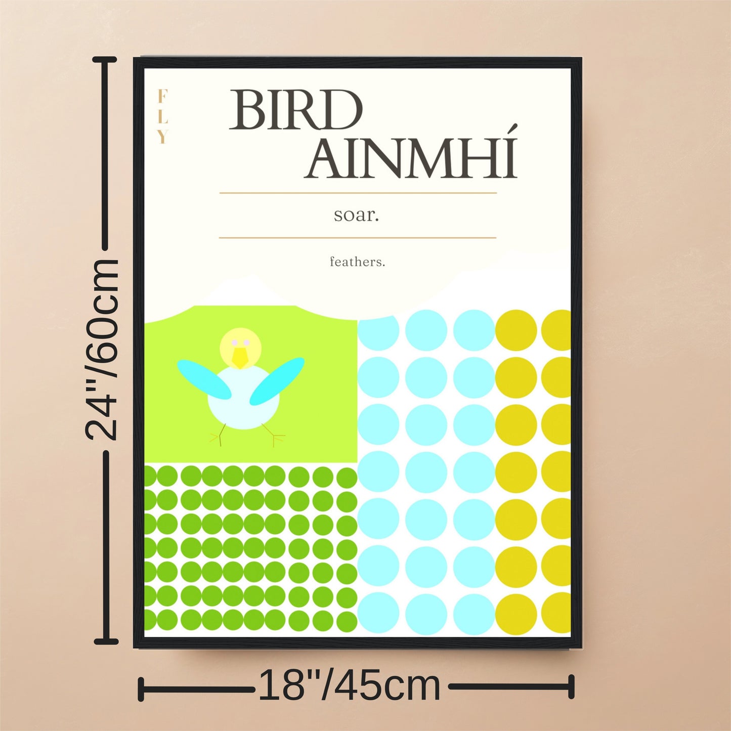 Bird Ainmhi Black Wooden Framed Poster Wall Art Print