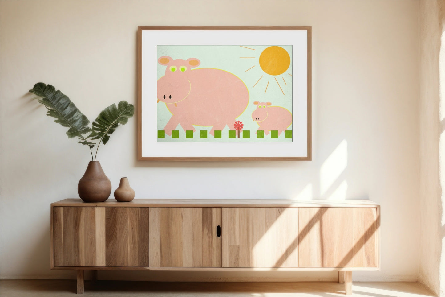 Hippos Semi-Glossy Paper Wall Art Print