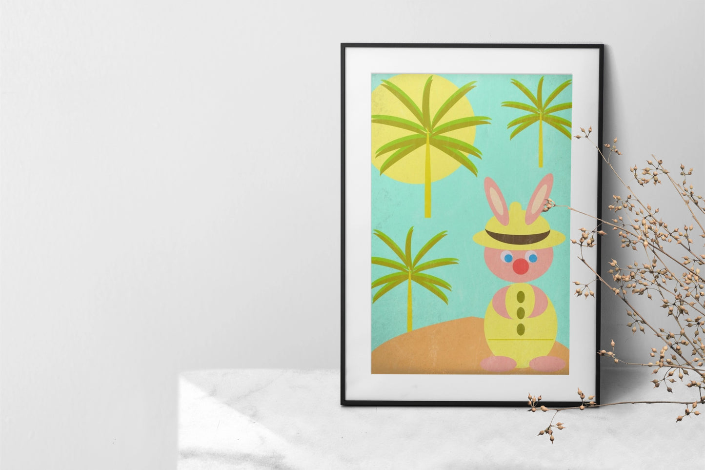 Safari Bunny Semi-Glossy Paper Wall Art Print