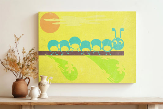 Radiant Caterpillar Wrapped Canvas Wall Art Print