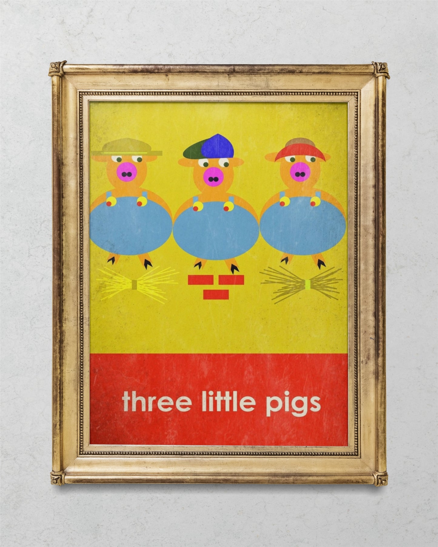 Three Little Pigs Semi-Glossy Paper Wall Art Print