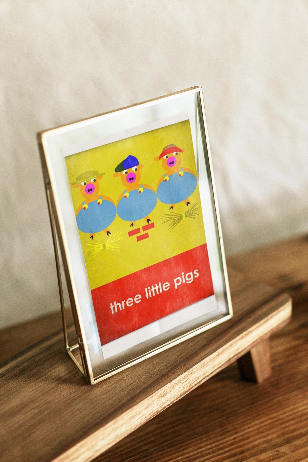 Three Little Pigs Semi-Glossy Paper Wall Art Print