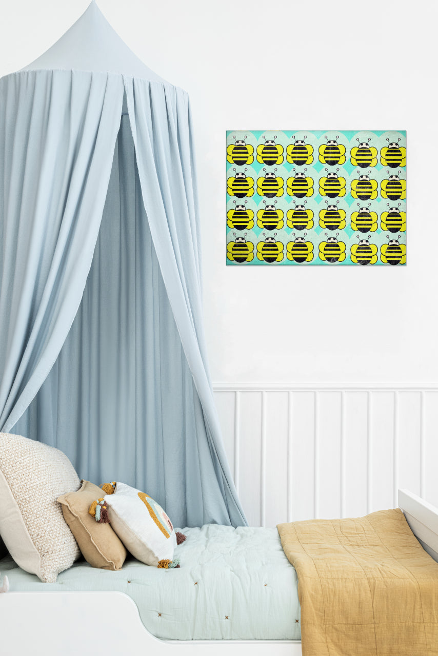 Buzzing Harmony Wrapped Canvas Wall Art Print