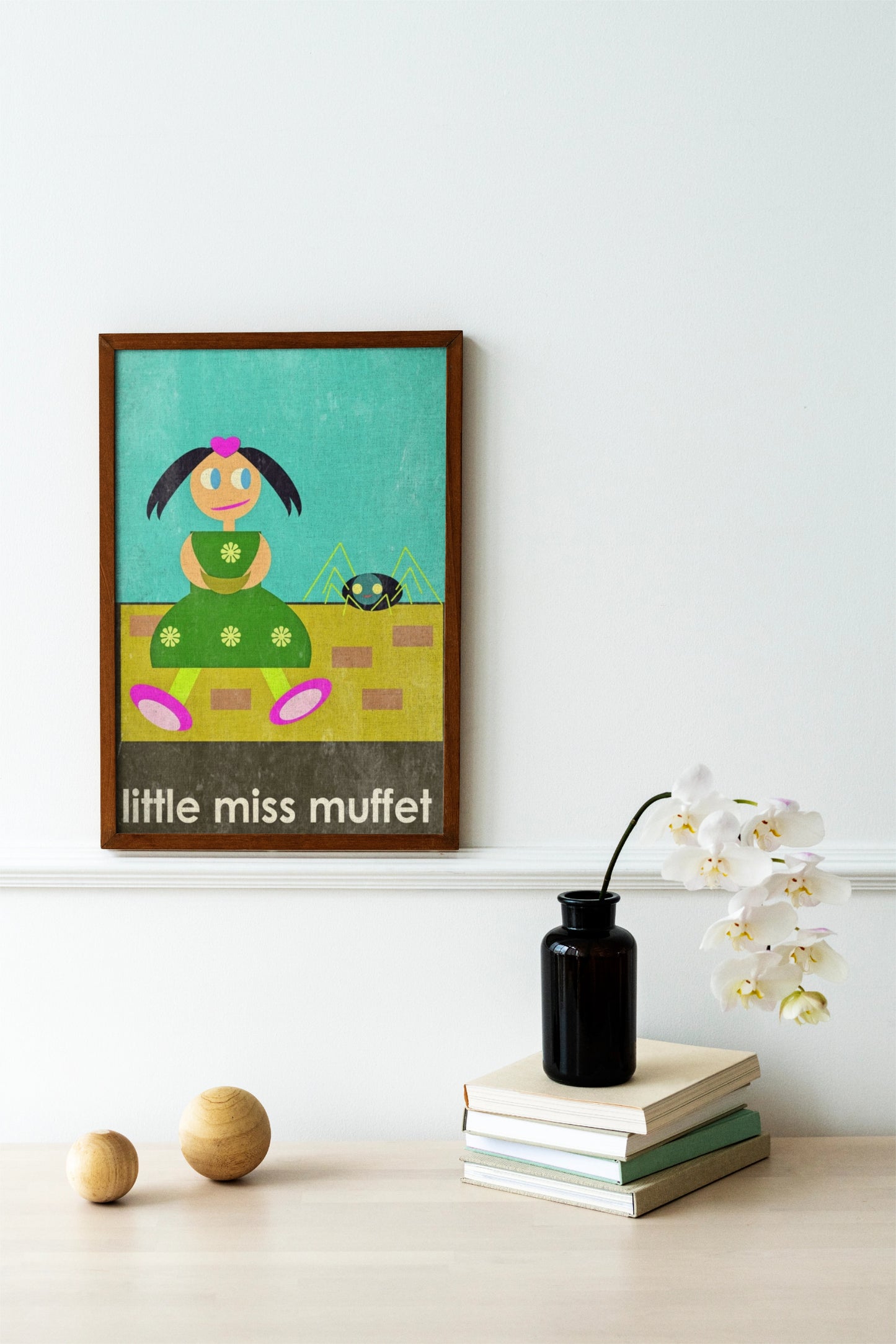 Little Miss Muffet Semi-Glossy Paper Wall Art Print