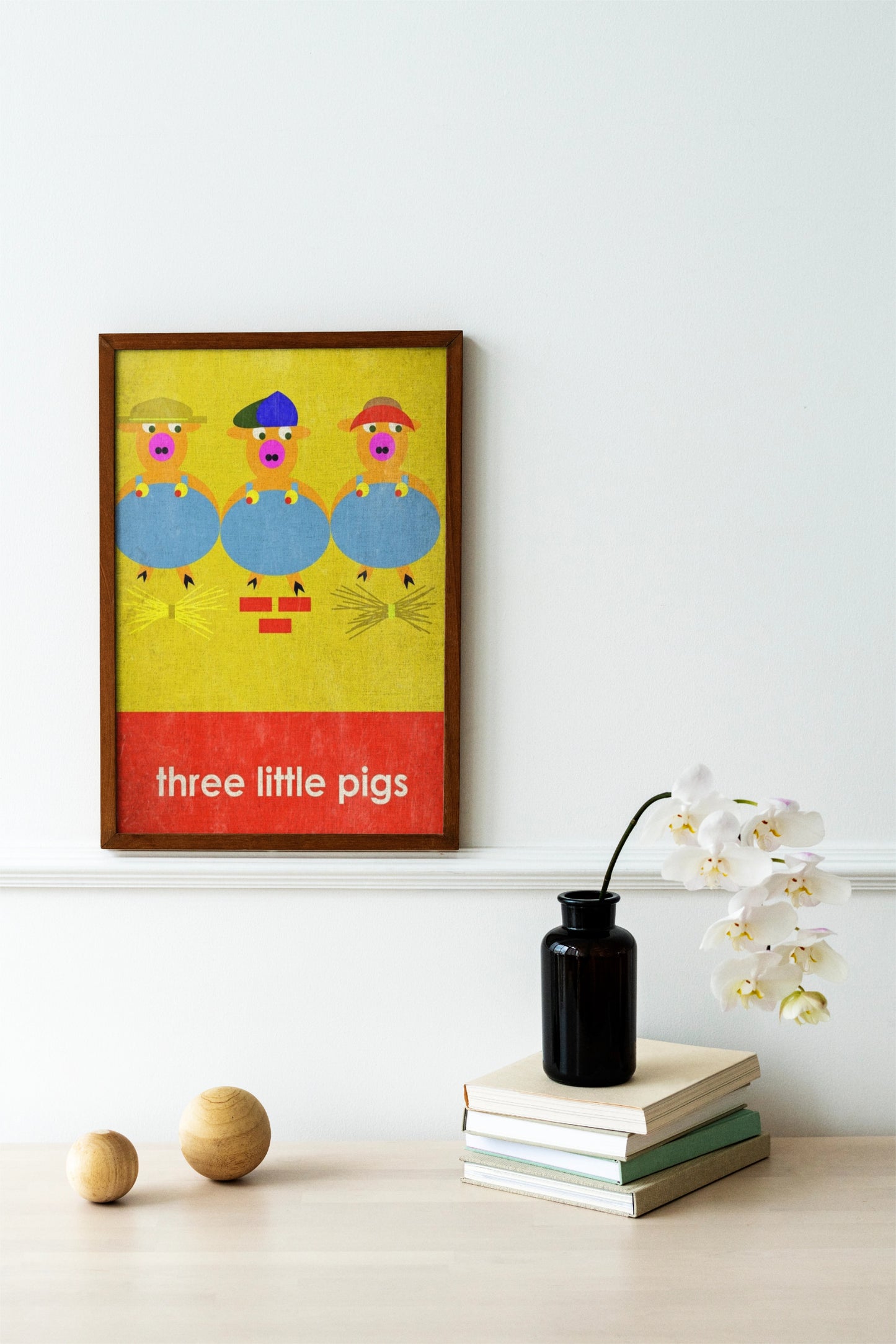 Three Little Pigs Semi-Glossy Paper Wall Art Print